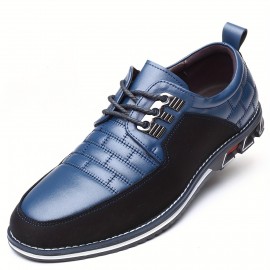 Mens Plus Size Fashion Dress Shoes - Stylish Colour Block Design, Comfortable Rubber Sole, Anti-Slip - Ideal for Business & Outdoor Adventures, Secure Lace-Up Closure, Durable for Daily Wear