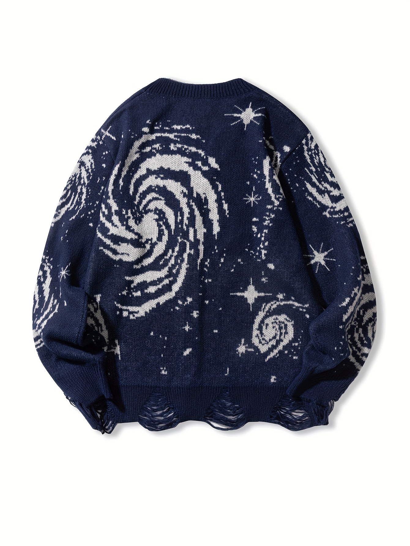 mens oversized starry sky knit cardigan sweater for spring autumn trendy casual sweater coat for males plus size k pop details 5