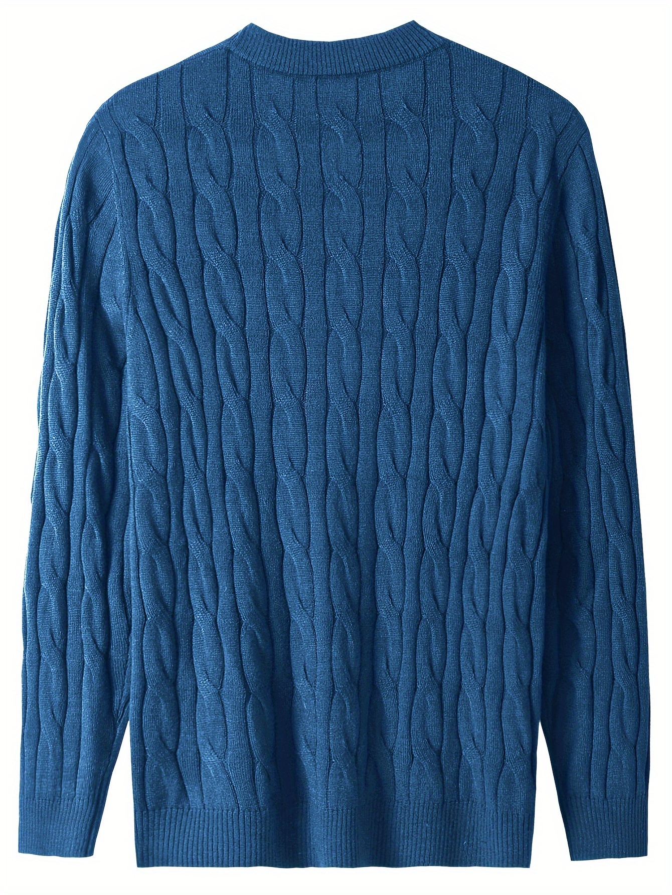 mens casual sweater twisted fried dough twists knitting warm pullover details 6