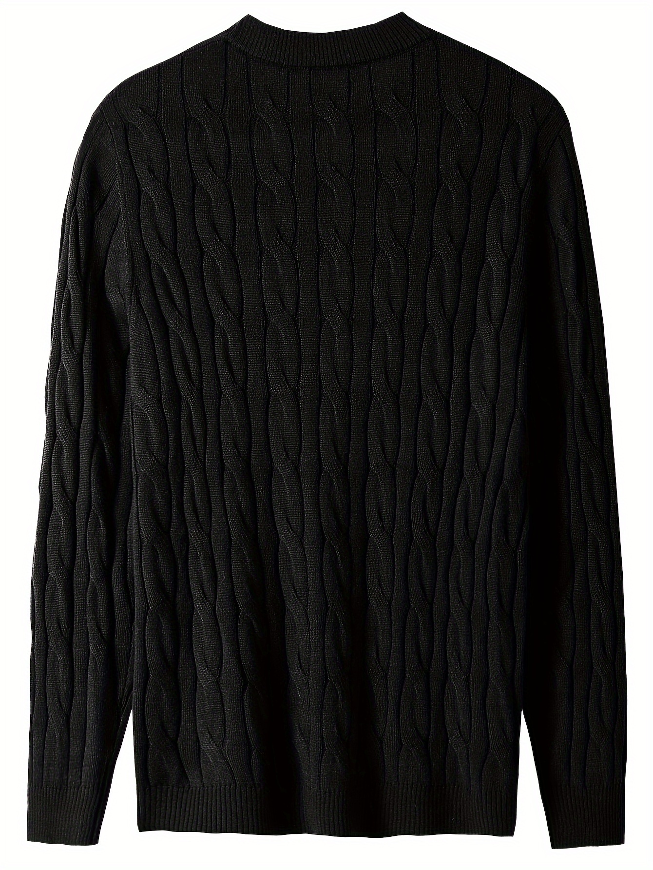 mens casual sweater twisted fried dough twists knitting warm pullover details 16