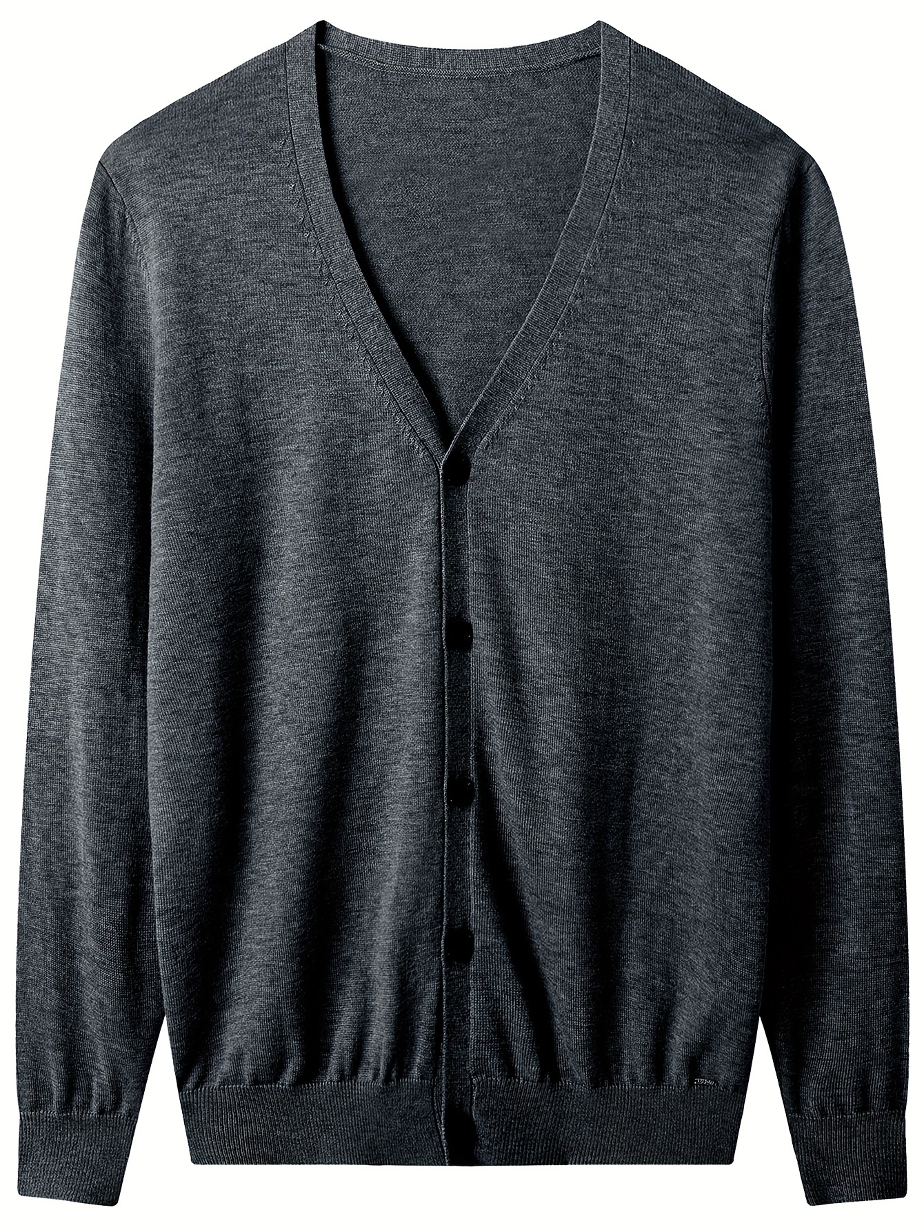 plus size mens v neck cardigan sweater casual lightweight button up knit cardigan details 0