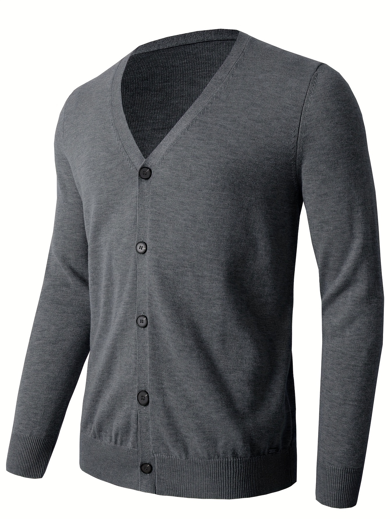 plus size mens v neck cardigan sweater casual lightweight button up knit cardigan details 4