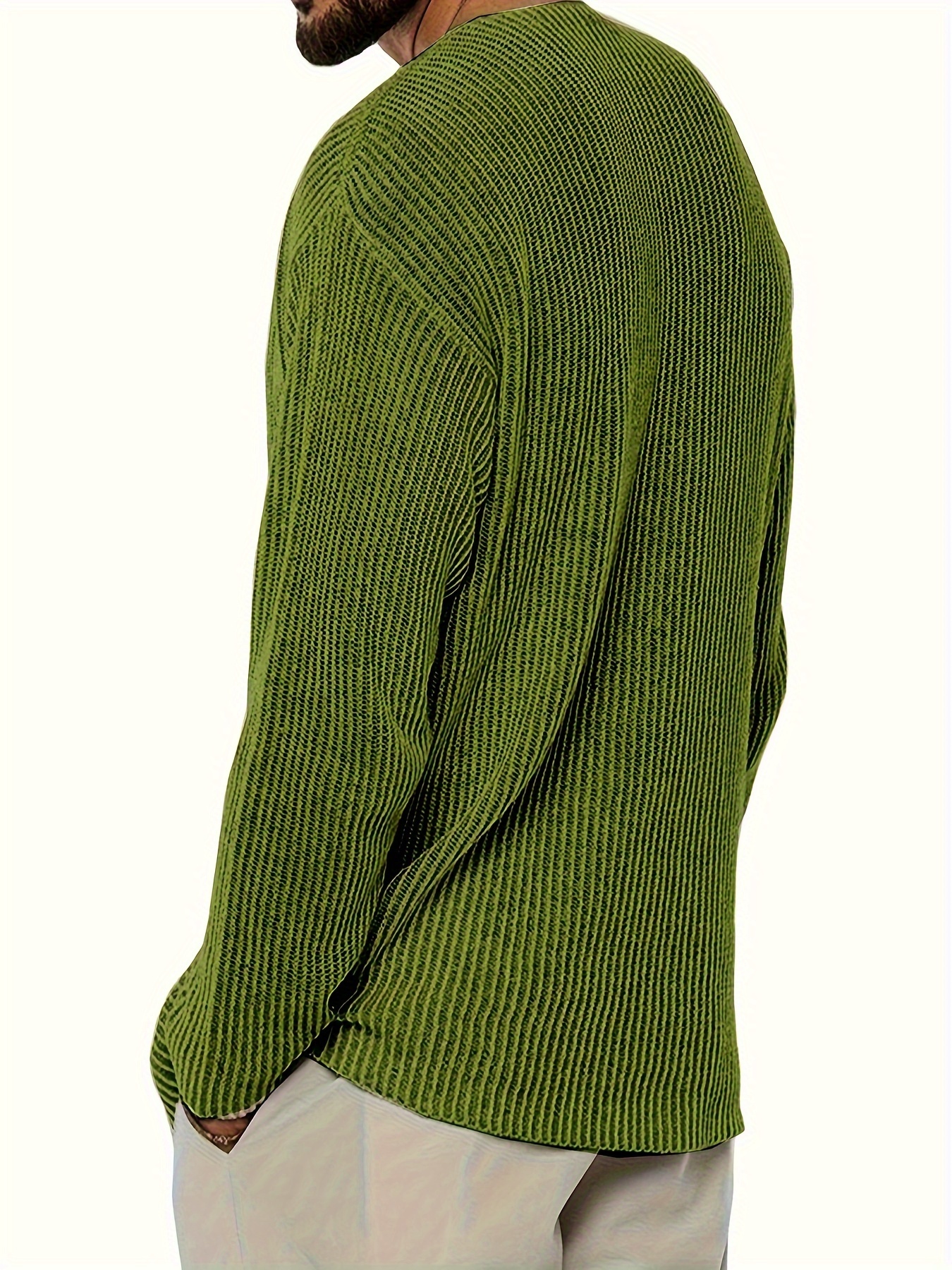 plus size mens solid knit sweater spring fall v neck pullover mens clothing outdoor details 9