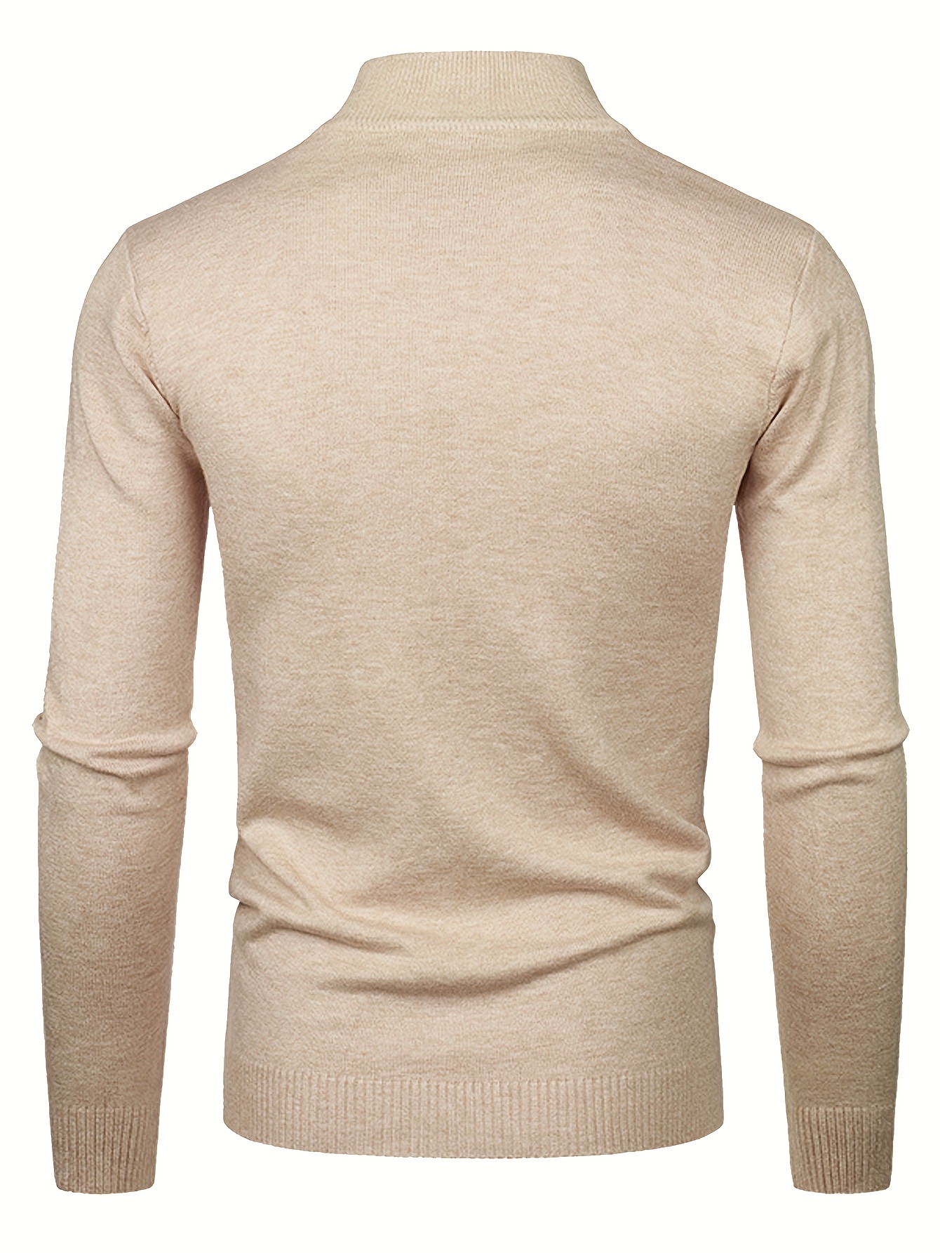 plus size mens solid knit shirt fashion casual long sleeve sweater for autumn winter mens clothing details 1