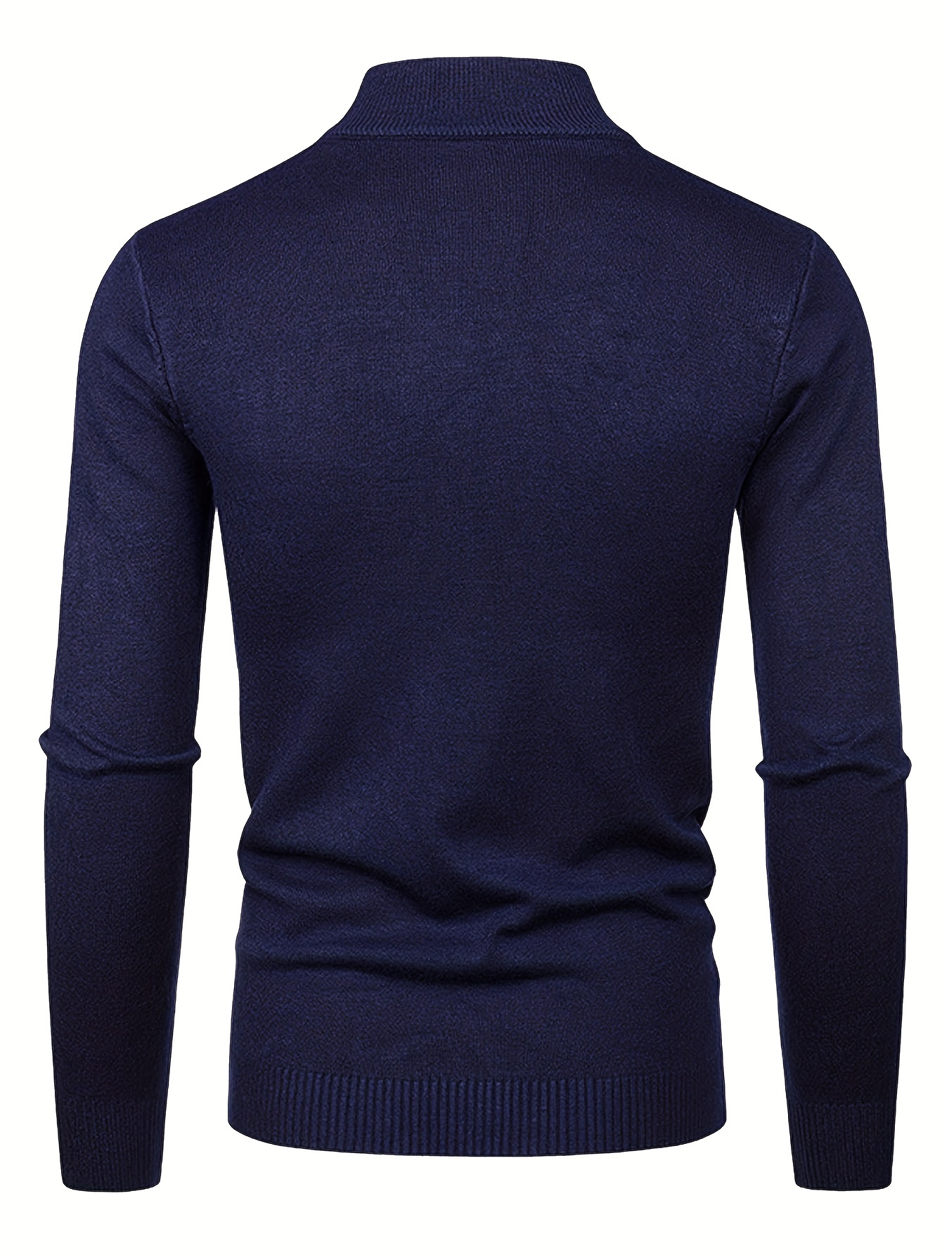 plus size mens solid knit shirt fashion casual long sleeve sweater for autumn winter mens clothing details 11