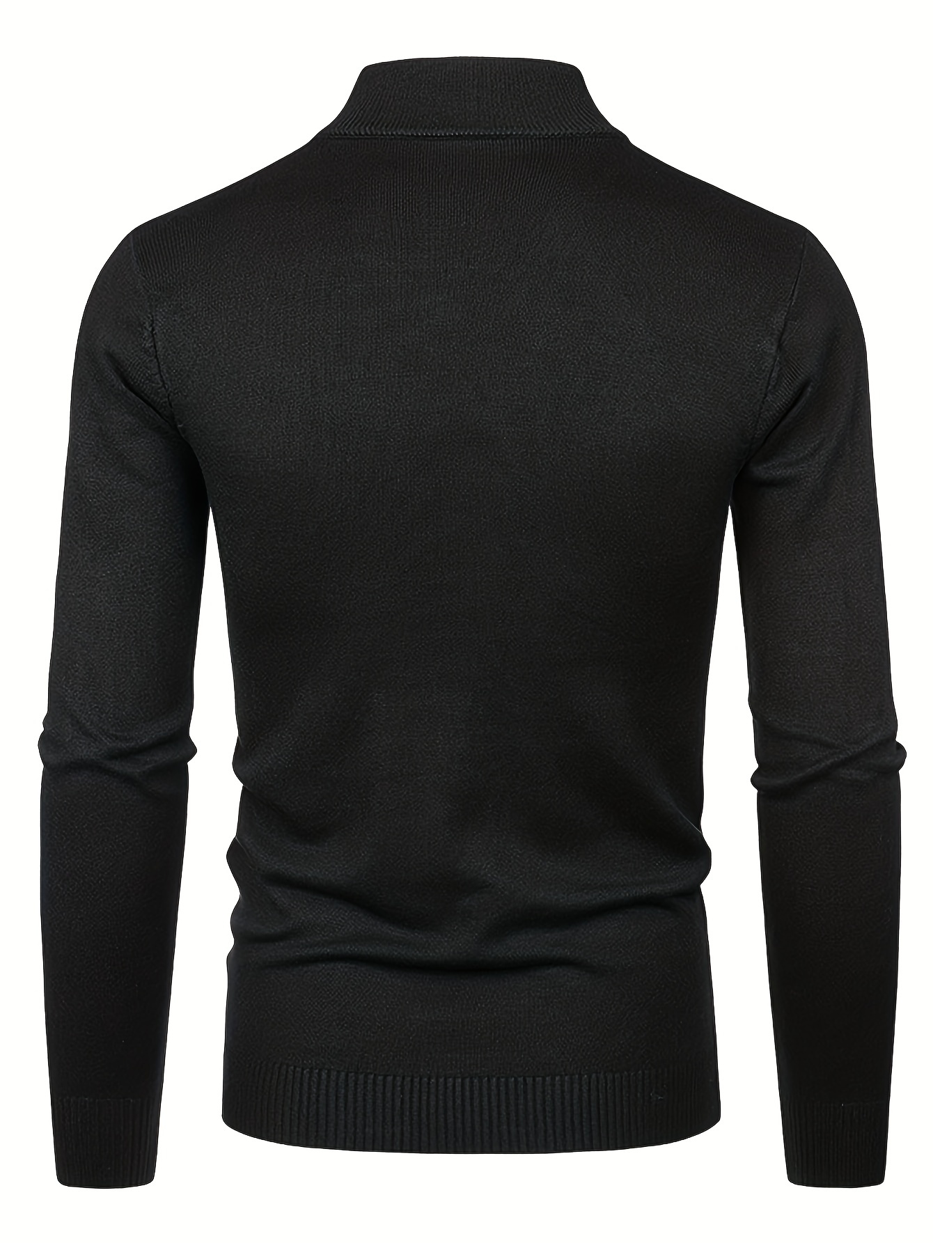 plus size mens solid knit shirt fashion casual long sleeve sweater for autumn winter mens clothing details 16