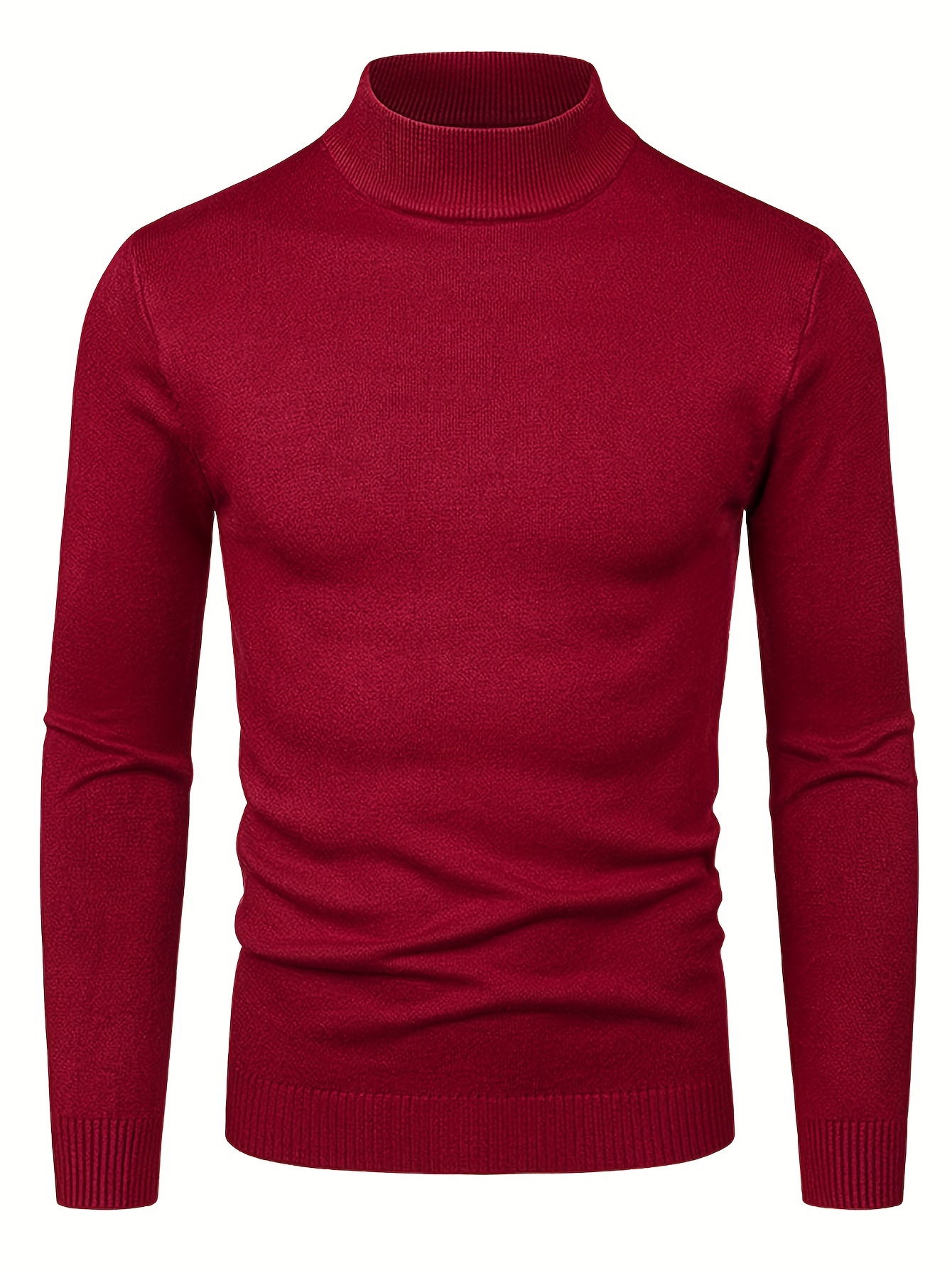 plus size mens solid knit shirt fashion casual long sleeve sweater for autumn winter mens clothing details 21