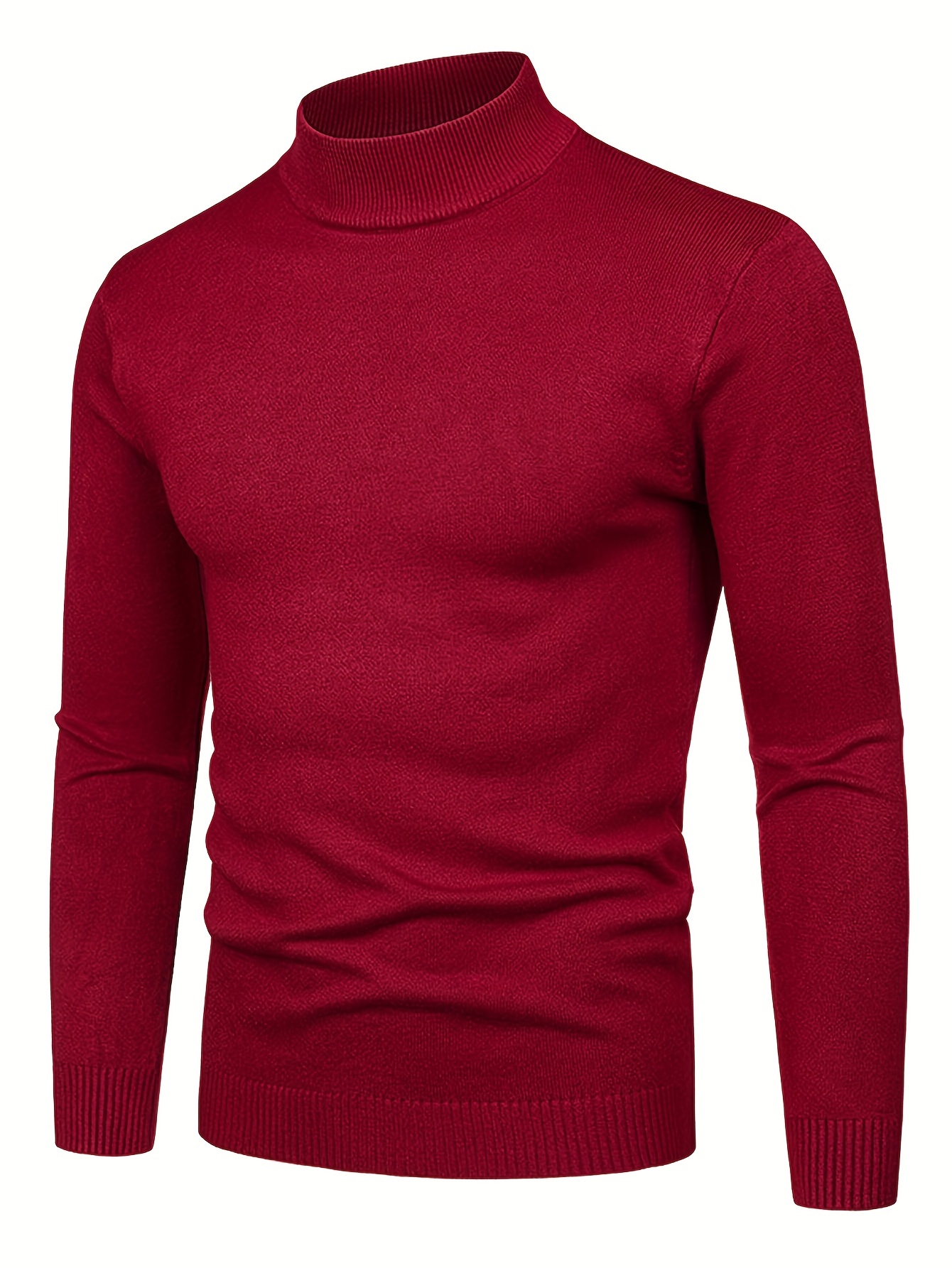 plus size mens solid knit shirt fashion casual long sleeve sweater for autumn winter mens clothing details 22