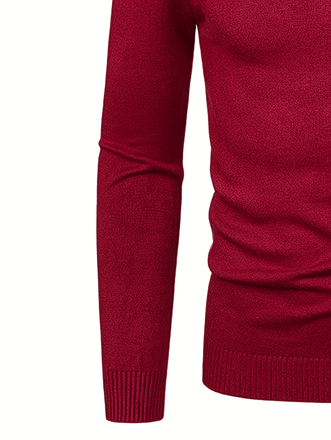 plus size mens solid knit shirt fashion casual long sleeve sweater for autumn winter mens clothing details 23