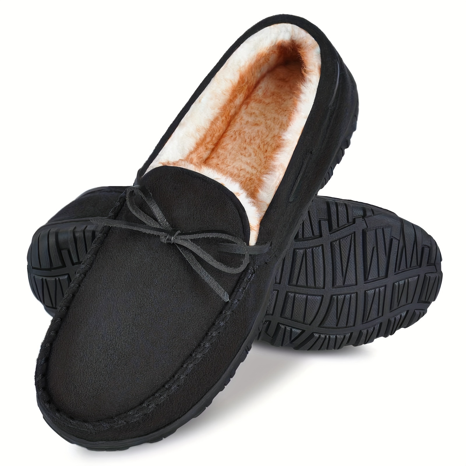 Mens Slippers Warm Soft Plush Memory Foam House Slippers For Men Comfortable Bedroom Moccasin Slippers Non Slip Indoor Outdoor Men s Shoes Temu details 0