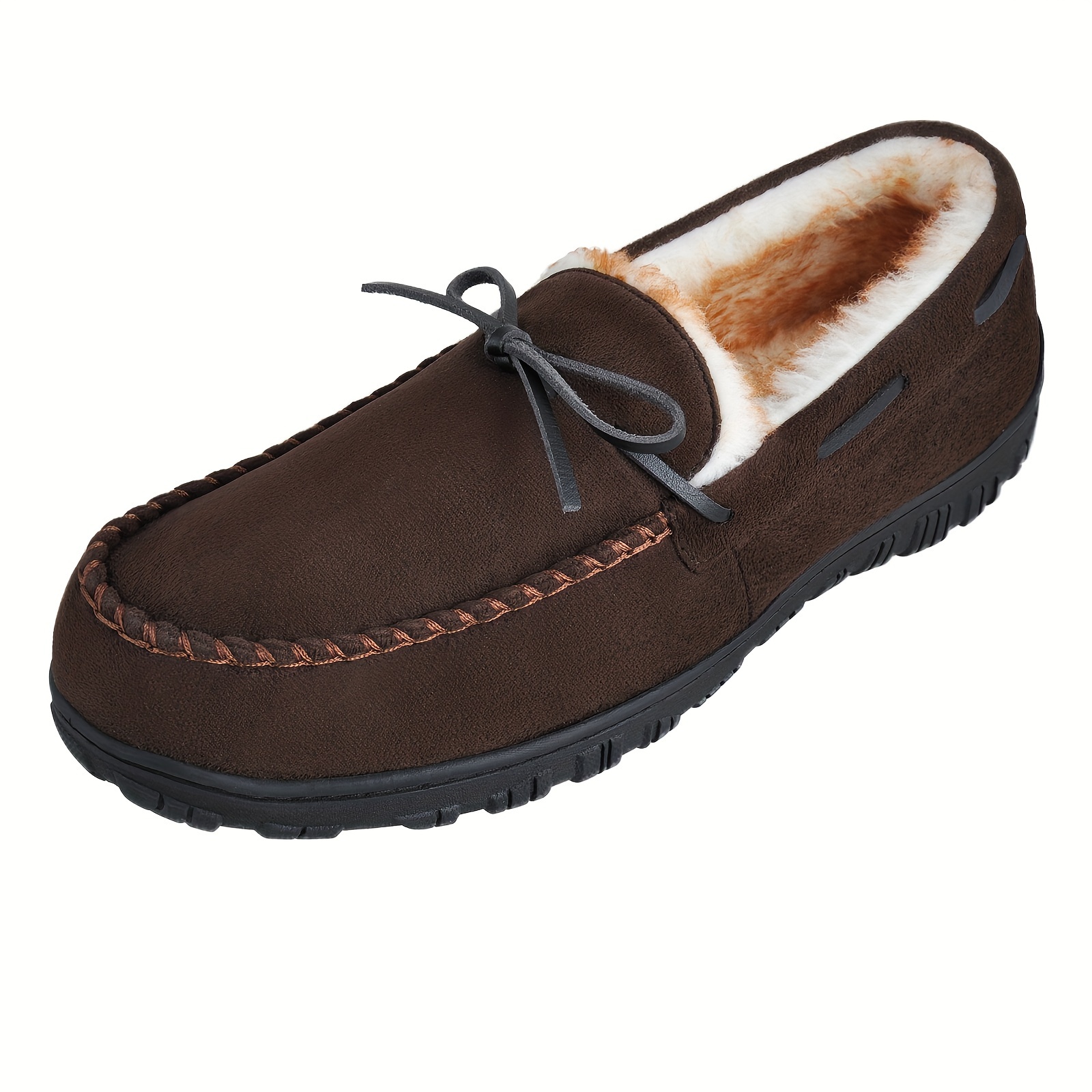 Mens Slippers Warm Soft Plush Memory Foam House Slippers For Men Comfortable Bedroom Moccasin Slippers Non Slip Indoor Outdoor Men s Shoes Temu details 6