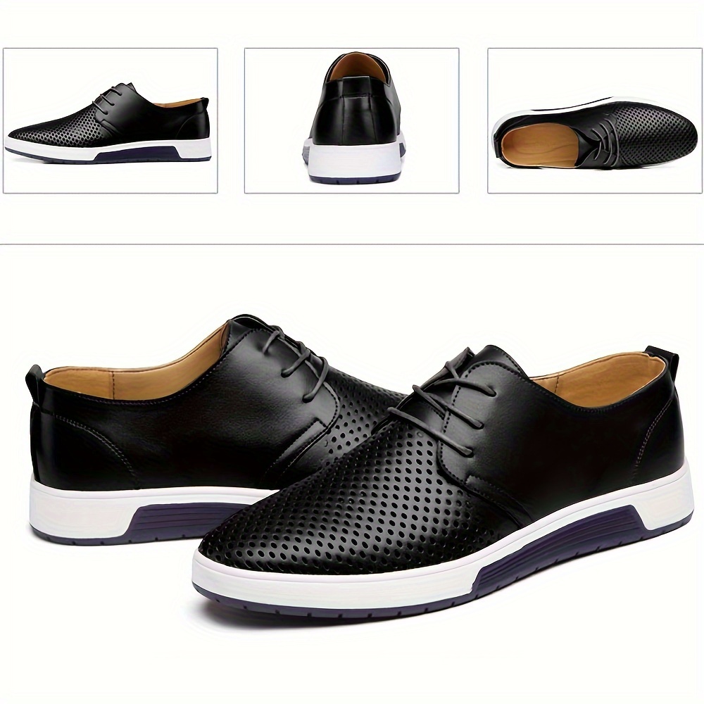 Breathable Leather Black Dress Shoes For Men Casual Shoes Non Slip Sneakers Men s Shoes Temu details 0