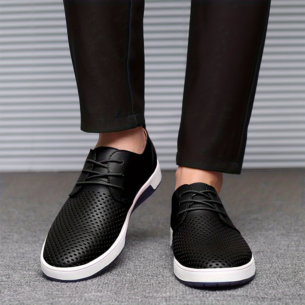 Breathable Leather Black Dress Shoes For Men Casual Shoes Non Slip Sneakers Men s Shoes Temu details 2