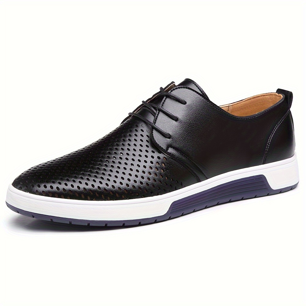 Breathable Leather Black Dress Shoes For Men Casual Shoes Non Slip Sneakers Men s Shoes Temu details 3