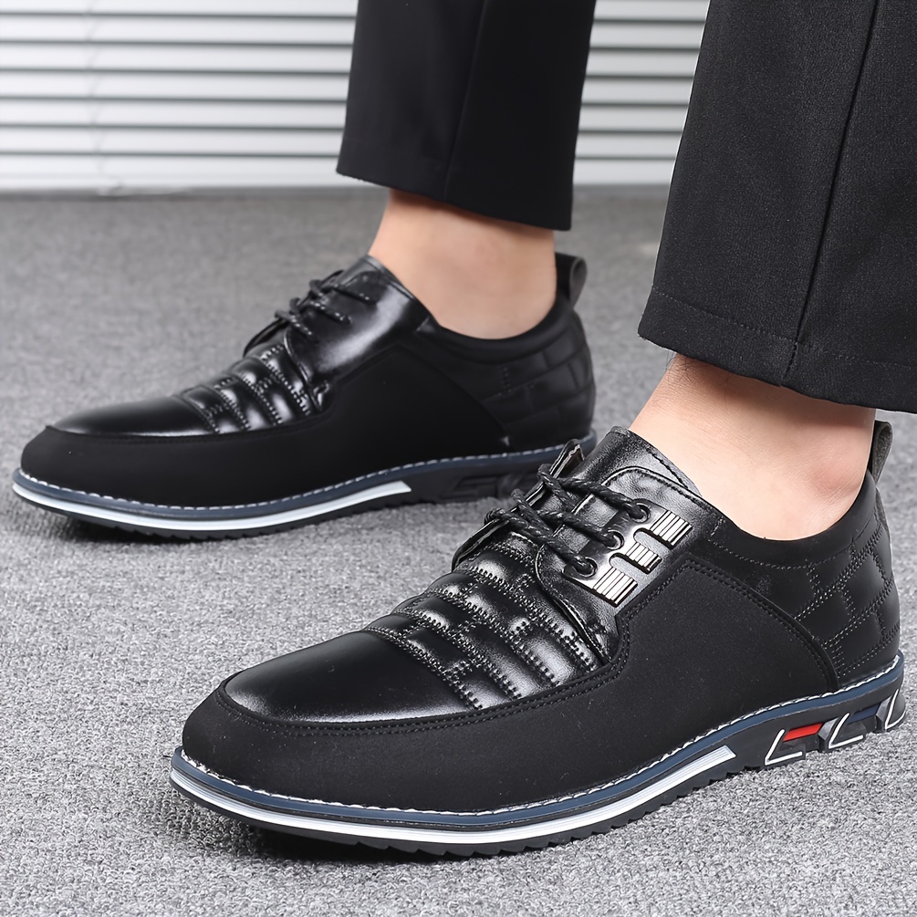 Plus Size Mens Trendy Colour Block Business Style Dress Shoes Comfy Non Slip Lace Up Rubber Sole Shoes For Mens Outdoor Activities Men s Shoes Temu details 2