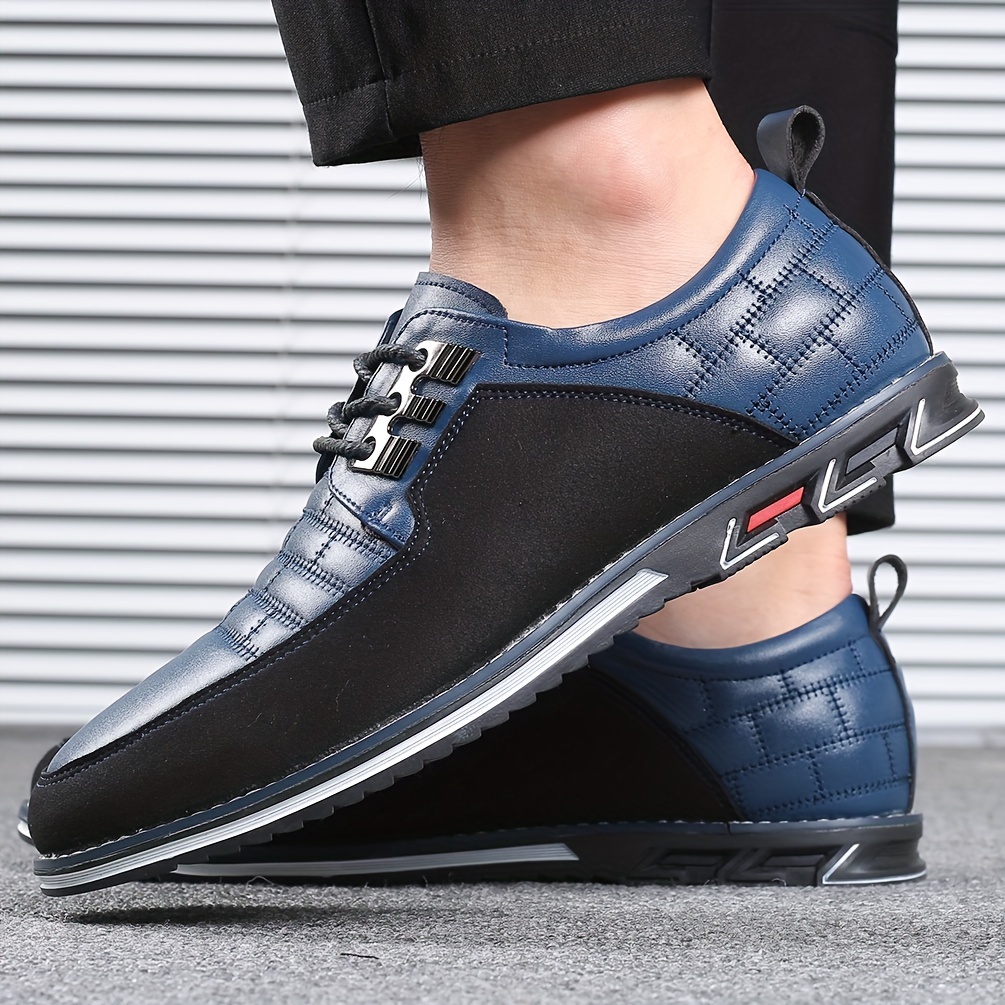 Plus Size Mens Trendy Colour Block Business Style Dress Shoes Comfy Non Slip Lace Up Rubber Sole Shoes For Mens Outdoor Activities Men s Shoes Temu details 5