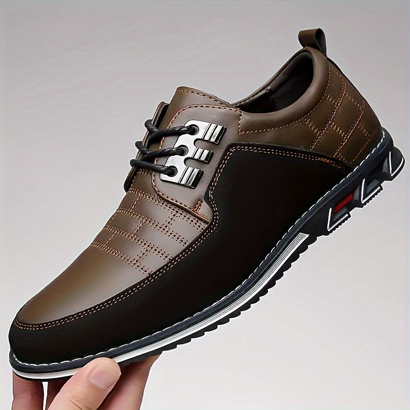 Plus Size Mens Trendy Colour Block Business Style Dress Shoes Comfy Non Slip Lace Up Rubber Sole Shoes For Mens Outdoor Activities Men s Shoes Temu details 9