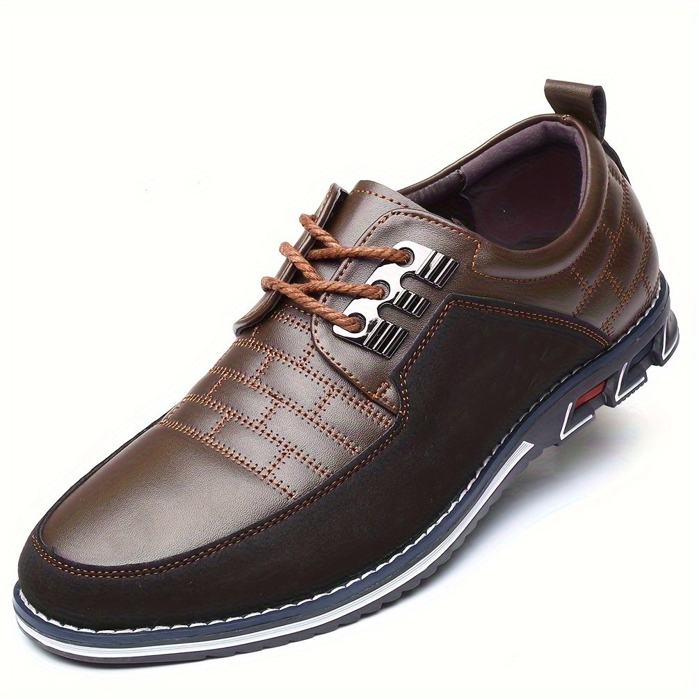 Plus Size Mens Trendy Colour Block Business Style Dress Shoes Comfy Non Slip Lace Up Rubber Sole Shoes For Mens Outdoor Activities Men s Shoes Temu details 10