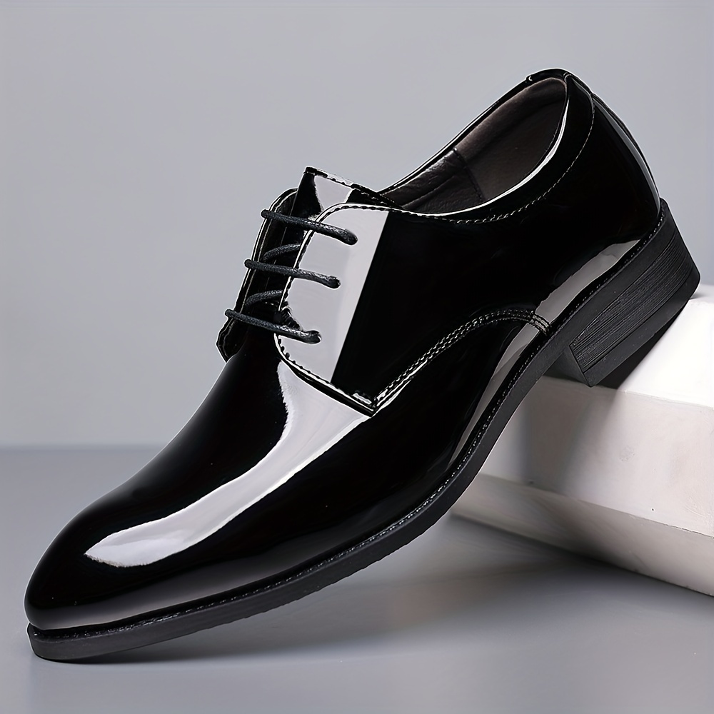 Mens Patent Leather Tuxedo Shoes Formal Dress Shoes Shop On Temu And start Saving Temu details 0