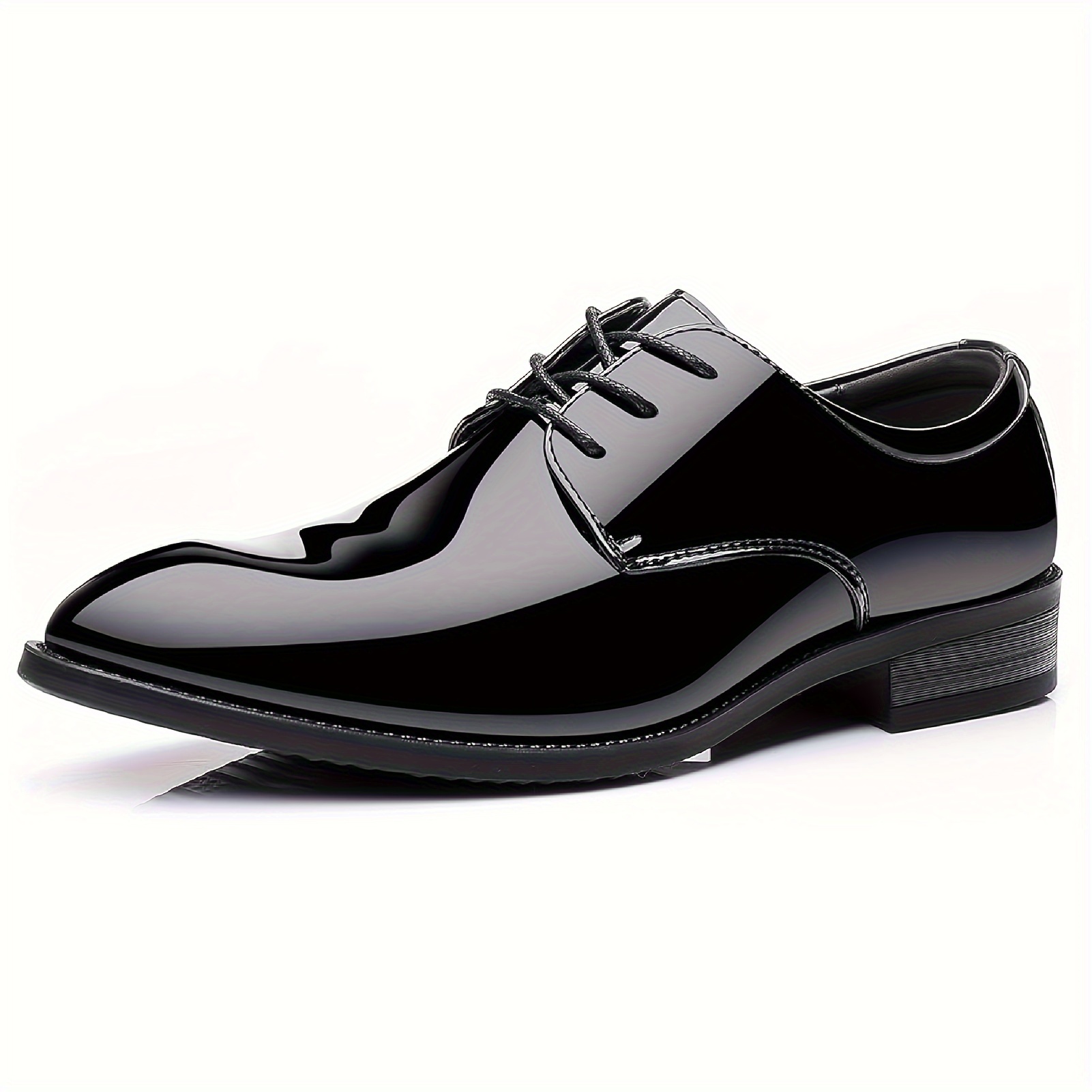 Mens Patent Leather Tuxedo Shoes Formal Dress Shoes Shop On Temu And start Saving Temu details 4