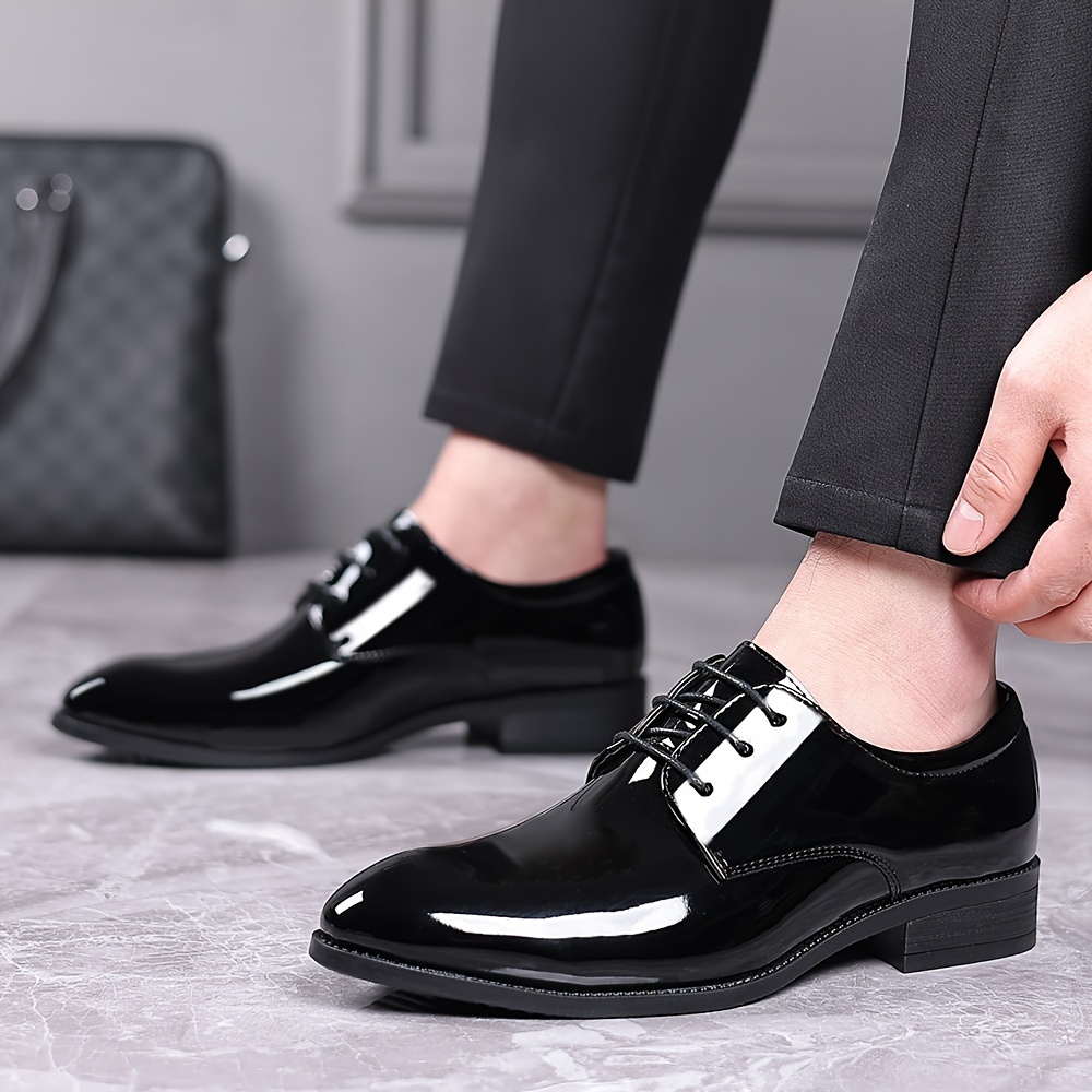 Mens Patent Leather Tuxedo Shoes Formal Dress Shoes Shop On Temu And start Saving Temu details 7