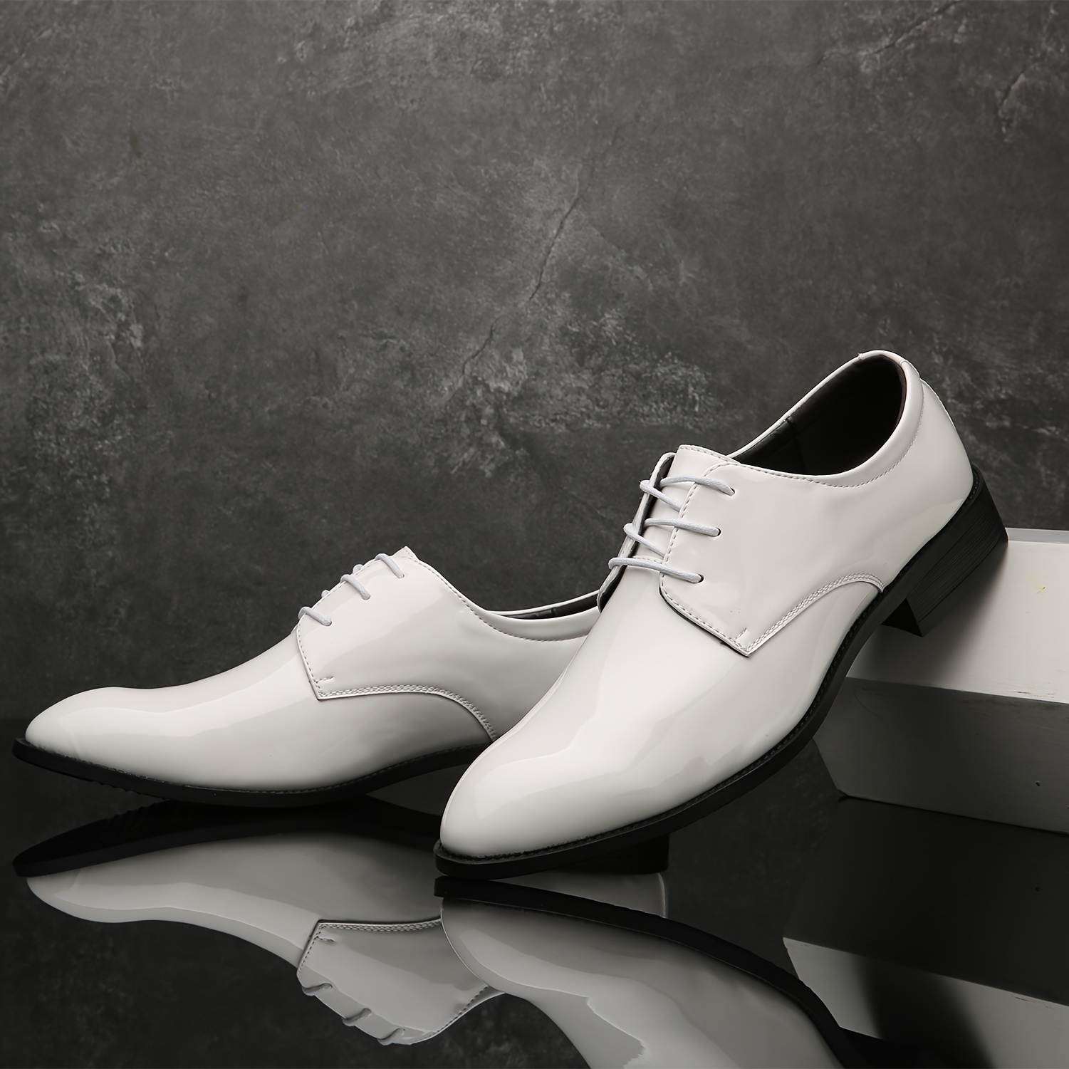 Mens Patent Leather Tuxedo Shoes Formal Dress Shoes Shop On Temu And start Saving Temu details 9