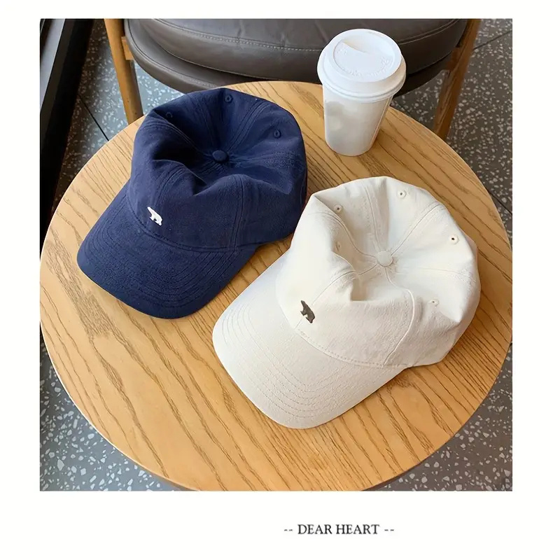 fashion polar bear embroidery baseball cap universal cowboy hat for men and women details 1