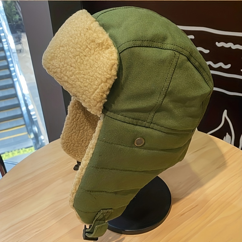 1pc retro fashionable plush versatile winter trapper hat with ear protection and windproof glasses for going out ideal choice for gifts details 2