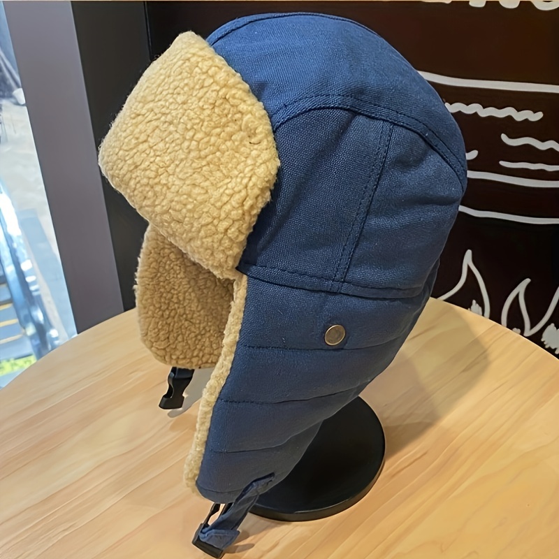 1pc retro fashionable plush versatile winter trapper hat with ear protection and windproof glasses for going out ideal choice for gifts details 4