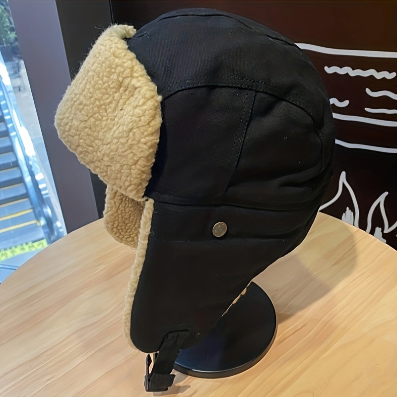 1pc retro fashionable plush versatile winter trapper hat with ear protection and windproof glasses for going out ideal choice for gifts details 5