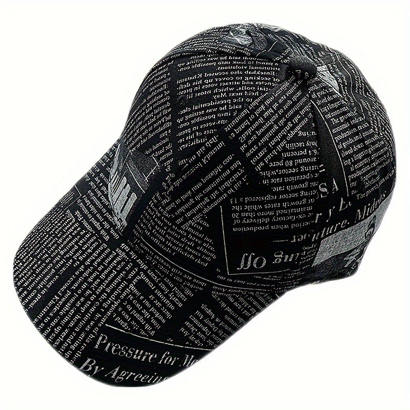 1pc trendy newspaper baseball cap for men and women street hip hop fashion versatile couple hat details 2