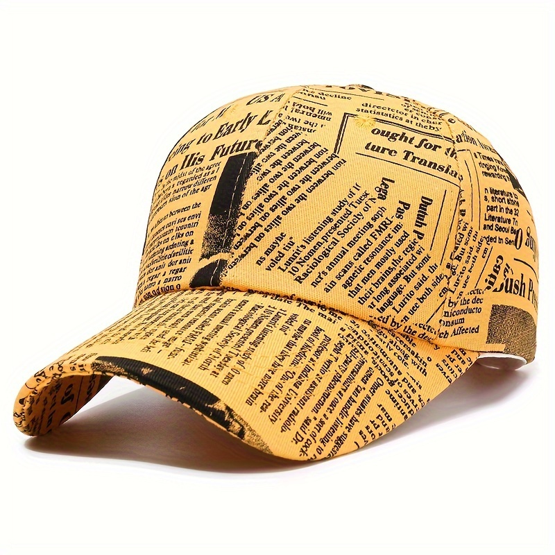 1pc trendy newspaper baseball cap for men and women street hip hop fashion versatile couple hat details 6