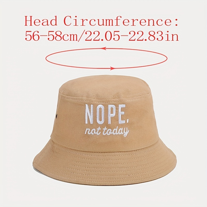 1pc unisex trendy versatile breathable sunshade bucket hat with letter embroidery for outdoor vacation travel details 4